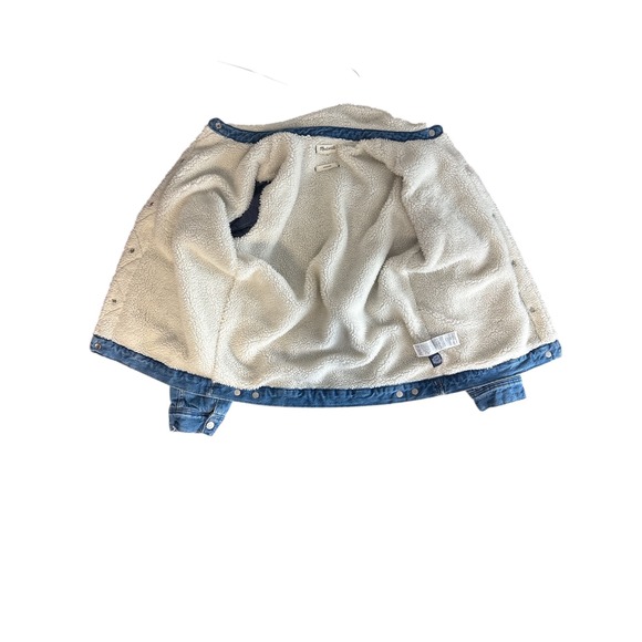 Madewell Sherpa Lined Denim Trucker Jacket Oversized Small - Picture 8 of 8